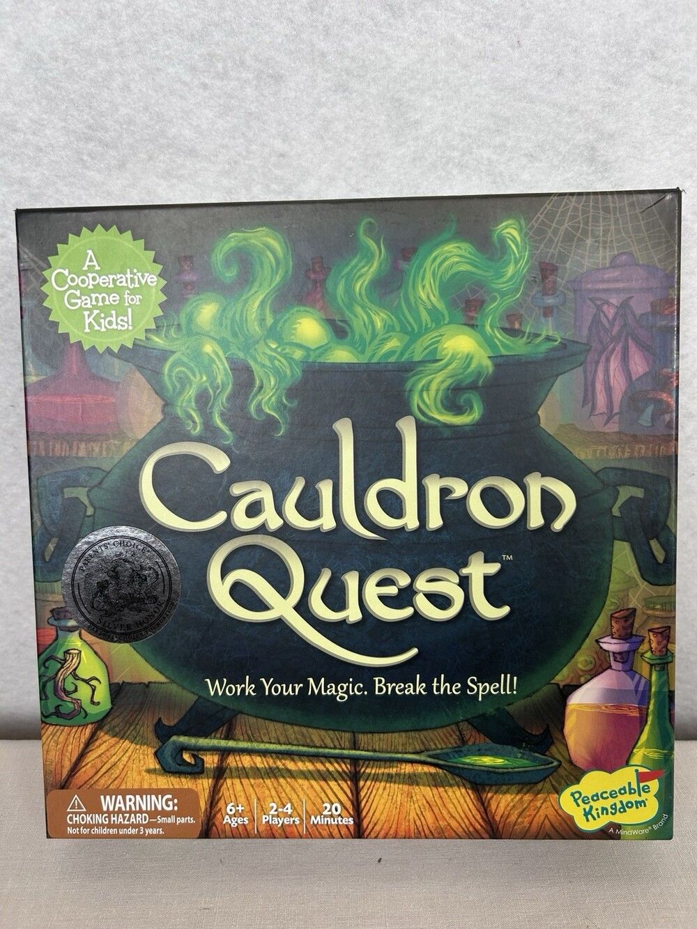 Cauldron Quest Board Game Peaceable Kingdom Edition 2018, Complete